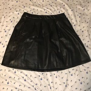 High Waisted Faux Leather Skirt